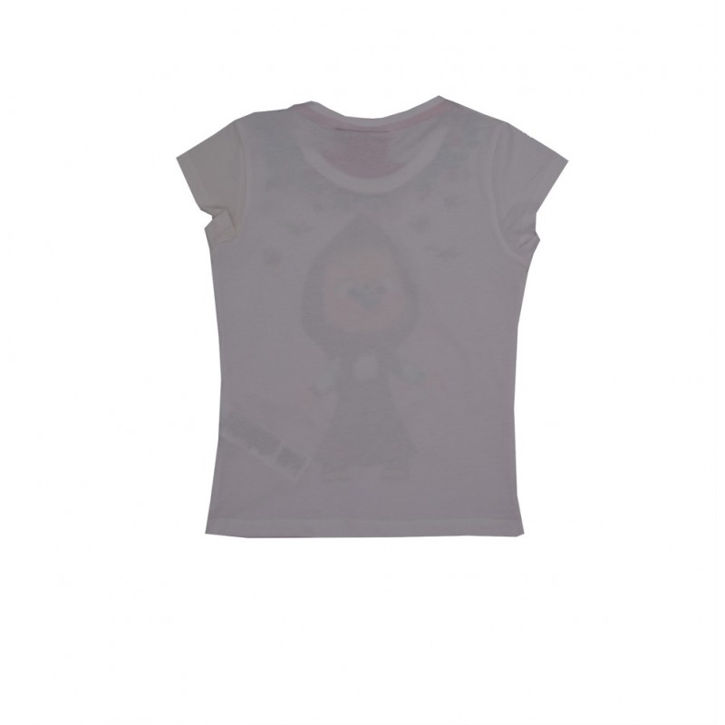 Παιδικό T-shirt Masha and the Bear λευκό-Ροζ 380240-04