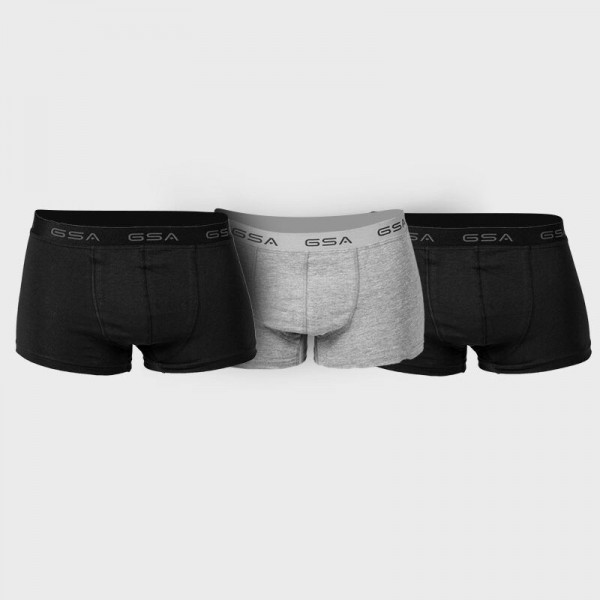 GSA Ανδρικά Boxer 3Pack  2 Μαύρα 1 Γκρι Ανοιχτό 17-1204-Black Gray 