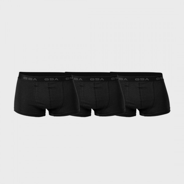 GSA Ανδρικά Boxer Μαύρα Μονόχρωμα 3Pack 17-1204-black