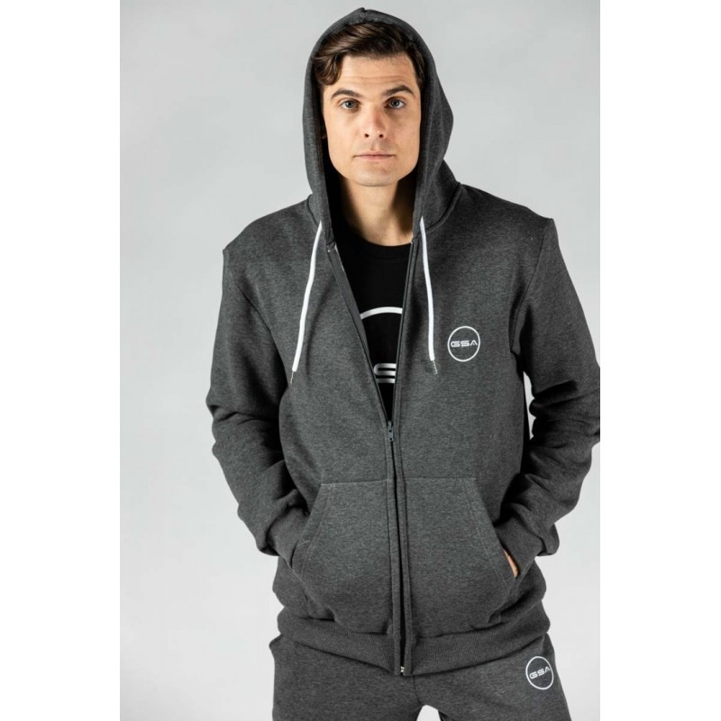 ΑΝΔΡΙΚΗ ΖΑΚΕΤΑ GSA SUPERCOTTON ZIPPER HOODIE CHARCOAL 1717026-06