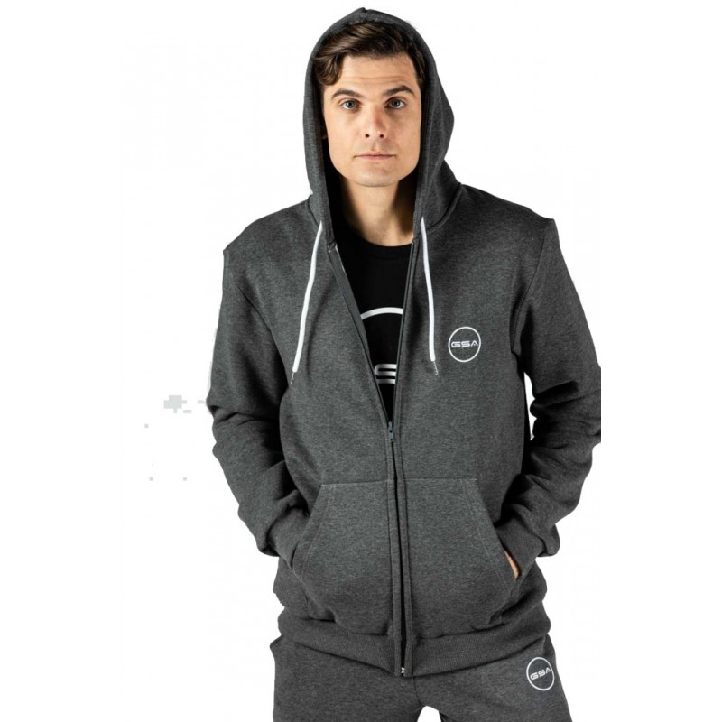 ΑΝΔΡΙΚΗ ΖΑΚΕΤΑ GSA SUPERCOTTON ZIPPER HOODIE CHARCOAL 1717026-06