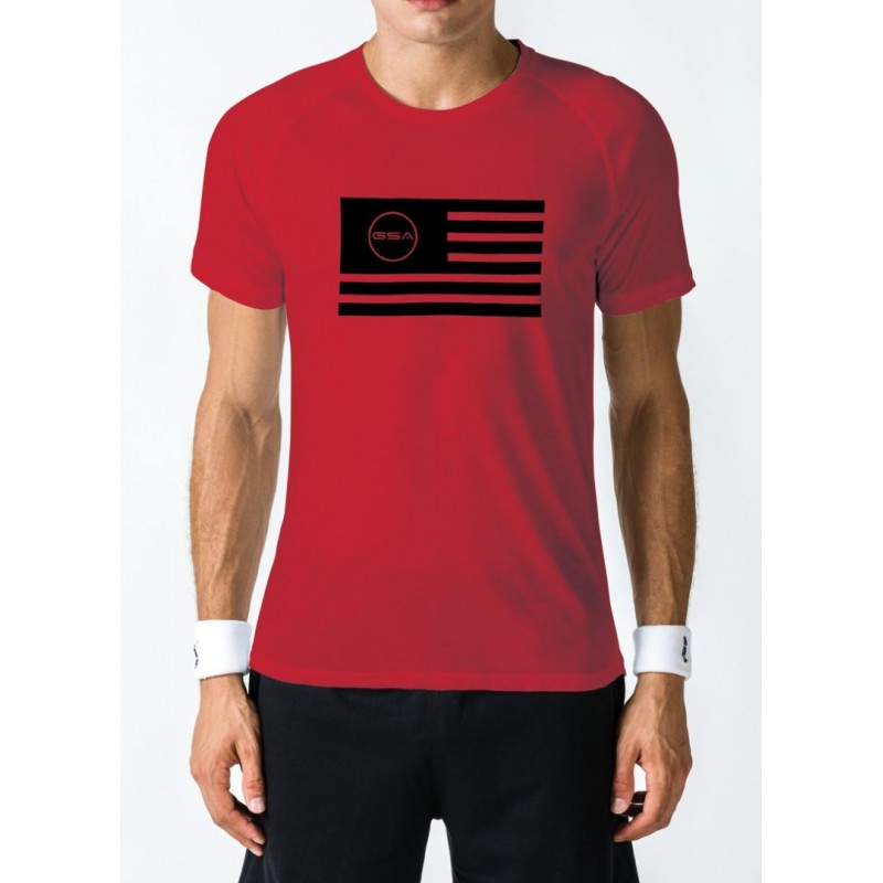 T-SHIRT MEN FLAG SUPERLOGO COLOR EDITION RED GSA GEAR  17-19036-07