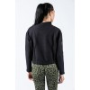 Γυναικεία Μπλούσα μακρύ μανίκη GSA Monk Neck Crop Top Supercotton Black 1728112-01