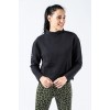 Γυναικεία Μπλούσα μακρύ μανίκη GSA Monk Neck Crop Top Supercotton Black 1728112-01