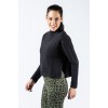 Γυναικεία Μπλούσα μακρύ μανίκη GSA Monk Neck Crop Top Supercotton Black 1728112-01