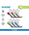 GSA HYDRO MENS EXTRA CUSHIONED HIGH PERFORMANCE QUARTER 6PACK WHITE/RED-GRN-BLUE 8119111-52