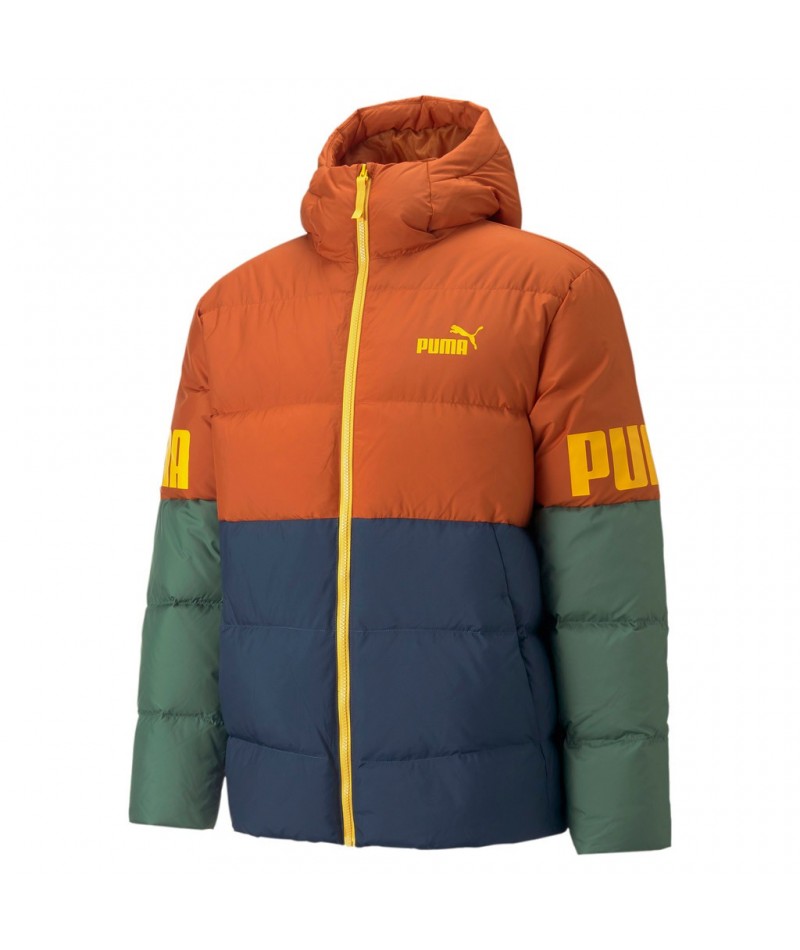 Puma Power Ανδρικό Χειμωνιάτικο Μπουφάν Puffer Brown/Blue/Green 849335-64