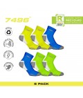 GSA Bamboo Extra Cushioned Quarter 6-Pack Ανδρικές Κάλτσες Yellow-Blue-Green 8119114-51