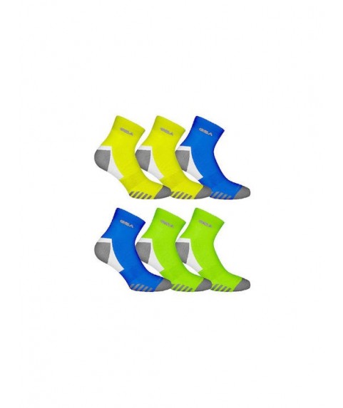 GSA Bamboo Extra Cushioned Quarter 6-Pack Ανδρικές Κάλτσες Yellow-Blue-Green 8119114-51