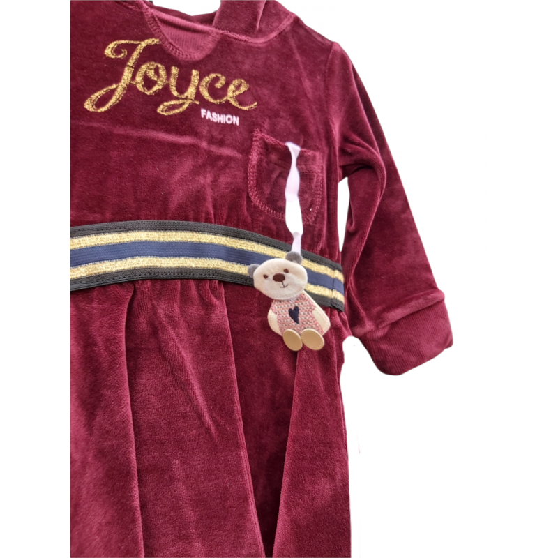 Παιδικό φόρεμα Joyce Βελουτέ "joyce fashion" Μπορντό 94406-06