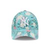 New York Yankees Floral Womens Turquoise 9FORTY Adjustable Cap 9FORTY Blue 60240360 