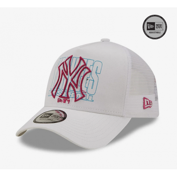 New York Yankees Logo White A-Frame Trucker Cap TRUCKER White 60240530