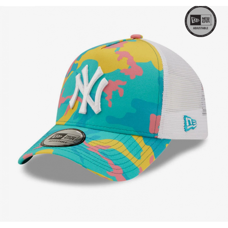 New York Yankees Camo Pack Blue A-Frame Trucker Cap Blue 60240646