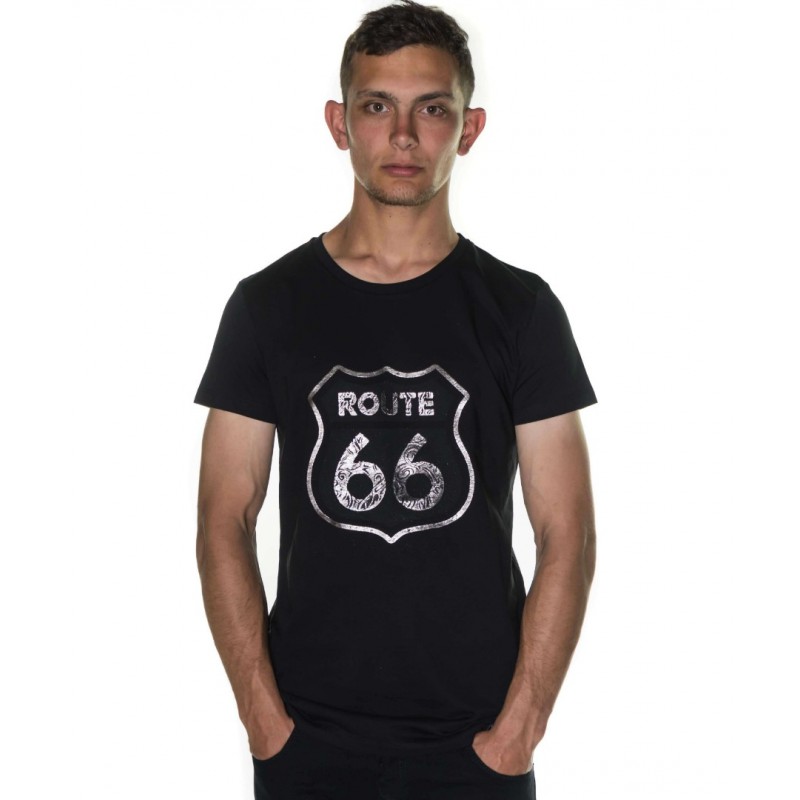 Paco & Co Men's T-shirt Route 66 Black 85139-02