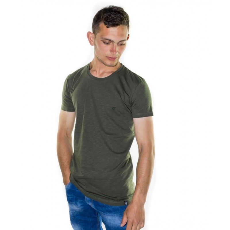 Paco & Co Men's T-shirt Crew Nek Χακί 85400-05