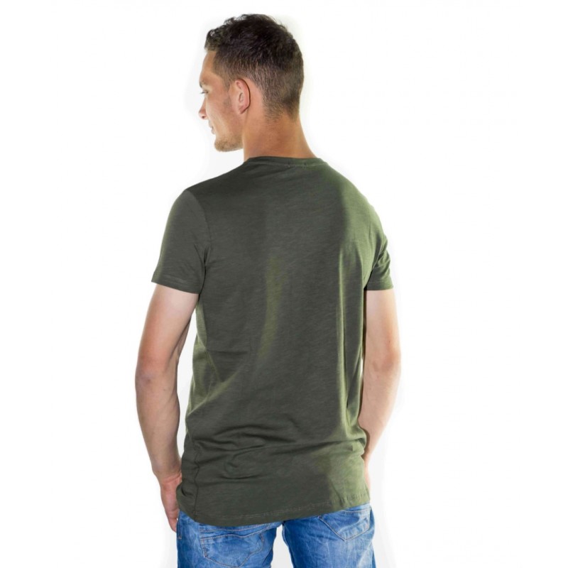 Paco & Co Men's T-shirt Crew Nek Χακί 85400-05