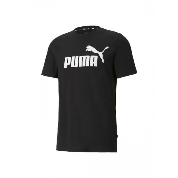 Puma Ανδρικό T-shirt Μαύρο με Λογότυπο 586666 01