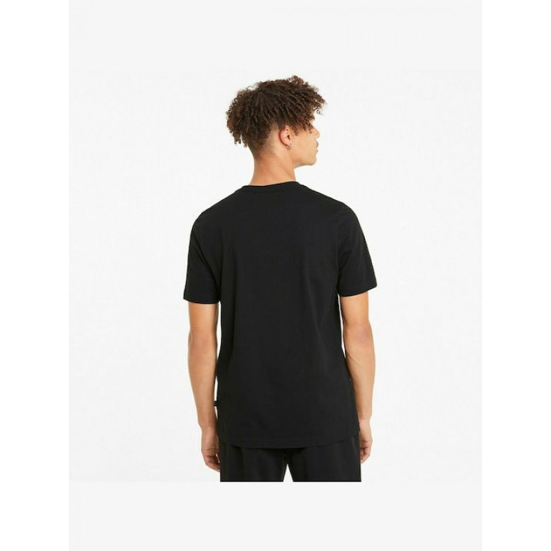 Puma Ανδρικό T-shirt Μαύρο με Λογότυπο 586666 01