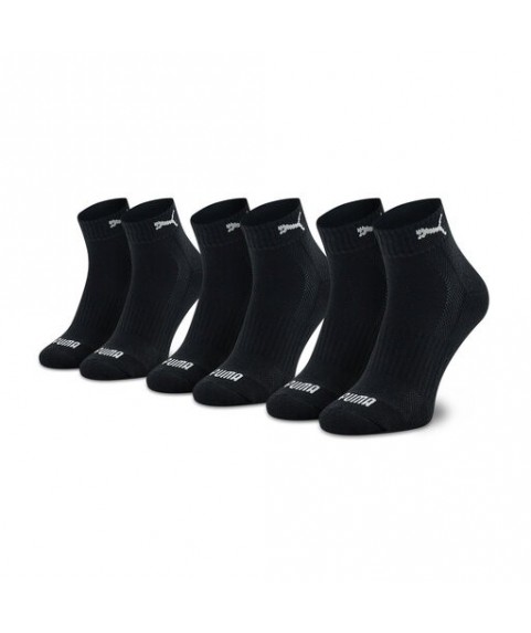 Puma unisex Cushioned Quarter Σετ 3 ζευγάρια κάλτσες 3/4 Μαύρες 907943-01