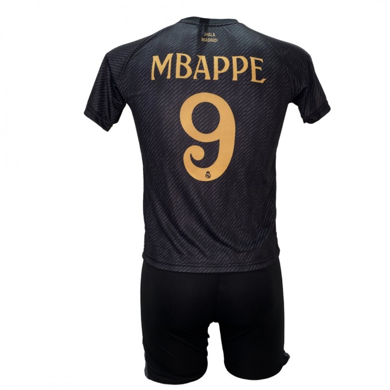 Παιδικό Σετ Ποδοσφαίρου Real Madrid Mbappe Μαύρο/Χρυσό 2211-21