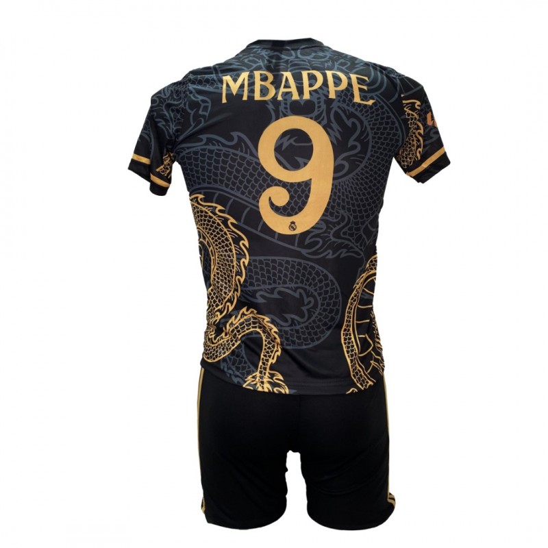 Παιδικό Σετ Ποδοσφαίρου Real Madrid Mbappe Μαύρο/Χρυσό/Δράκος 2211-16