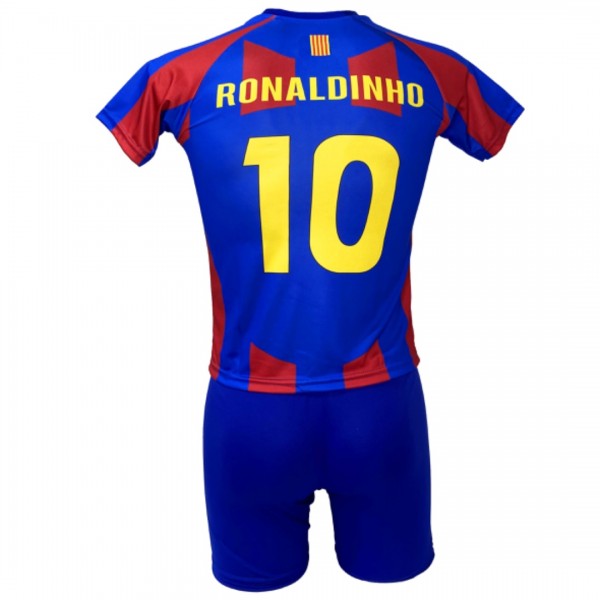 Παιδικό Σετ ποδοσφαίρου Barcelona Ronaldinho Retro Μπλε/Κόκκινο 2024-24