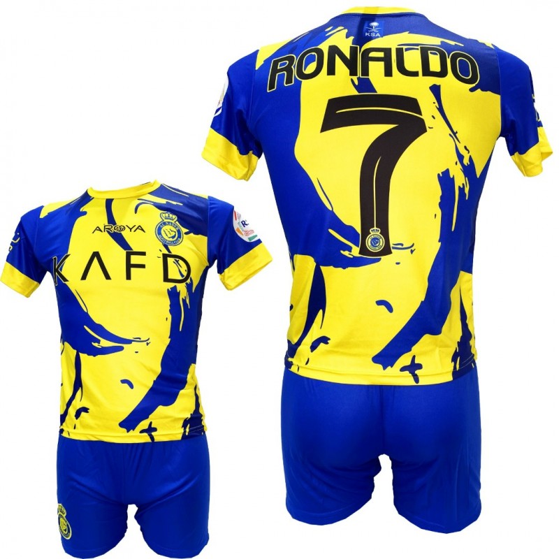 Παιδικό Σετ Ποδοσφαίρου Al Nassr Ronaldo Κίτρινο/Μπλε SPECIAL EDITION 40227-28