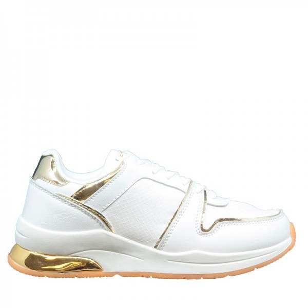 ΓΥΝΑΙΚΕΙΟ ΠΑΠΟΥΤΣΙ SNEAKERS SEVEN WHITE - GOLD 