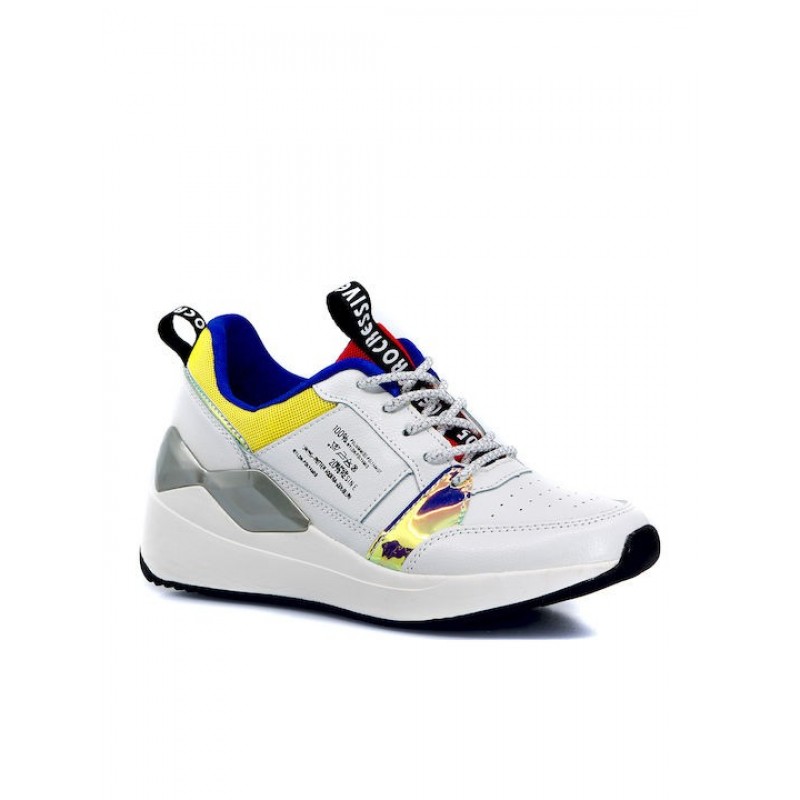 ΓΥΝΑΙΚΕΙΑ  ΠΑΠΟΥΤΣΙΑ SNEAKERS SEVEN FT190220 WHITE/YELLOW