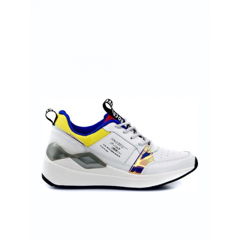 ΓΥΝΑΙΚΕΙΑ  ΠΑΠΟΥΤΣΙΑ SNEAKERS SEVEN FT190220 WHITE/YELLOW