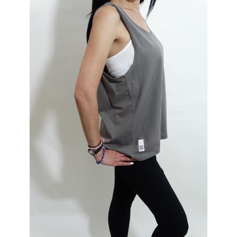 GSA GLORY LOOSE TANK TOP  CHARCOAL