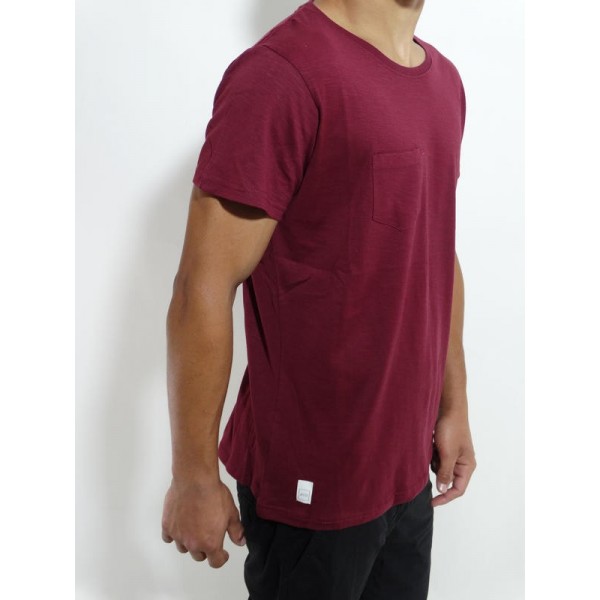 SLUB TEES WITH POCKET VICTORIOUS RED